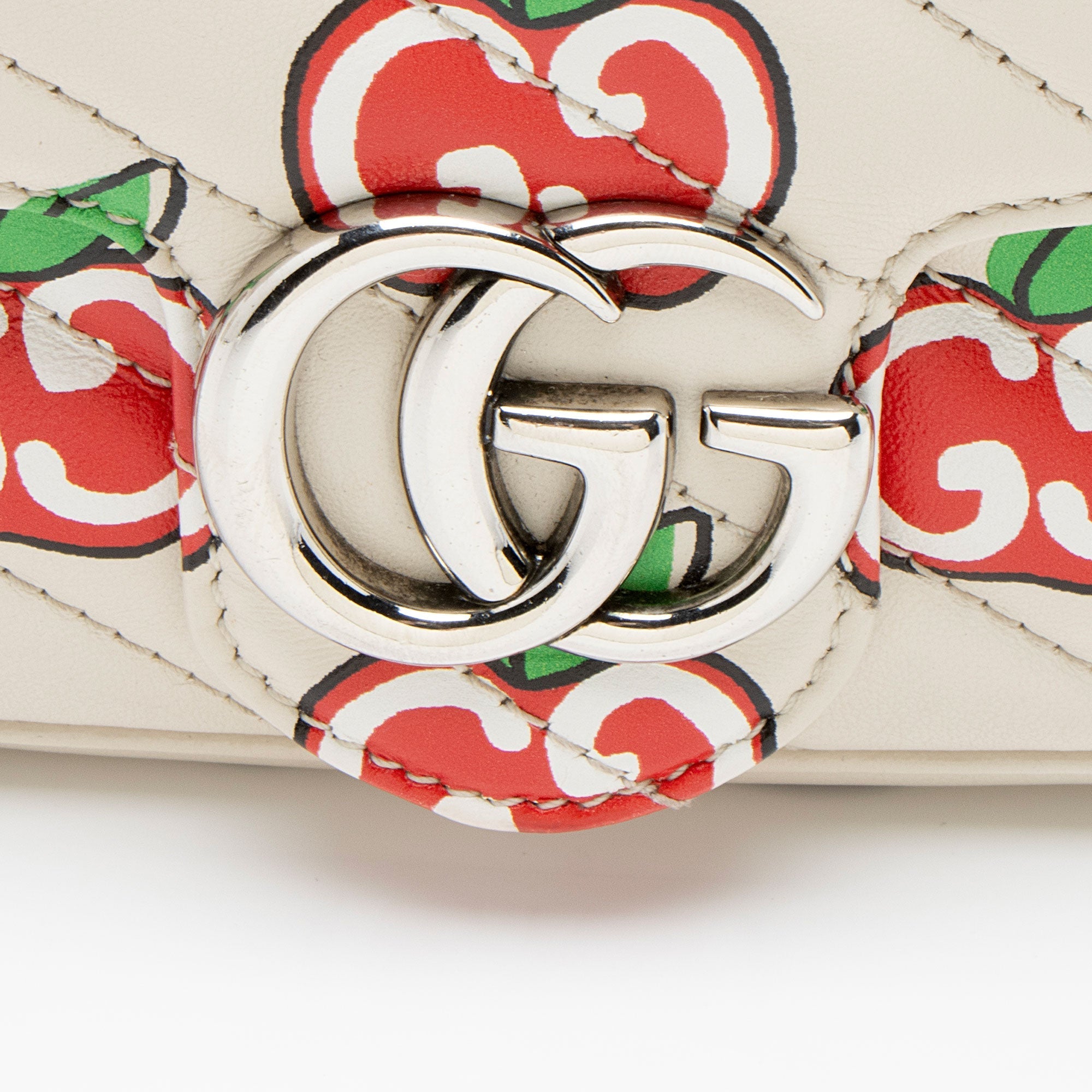 Gucci Matelasse Leather Apple GG Marmont Mini Flap Bag