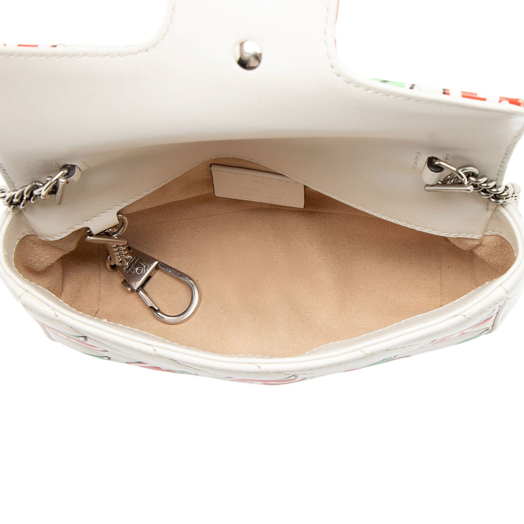 Gucci Matelasse Leather Apple GG Marmont Mini Flap Bag