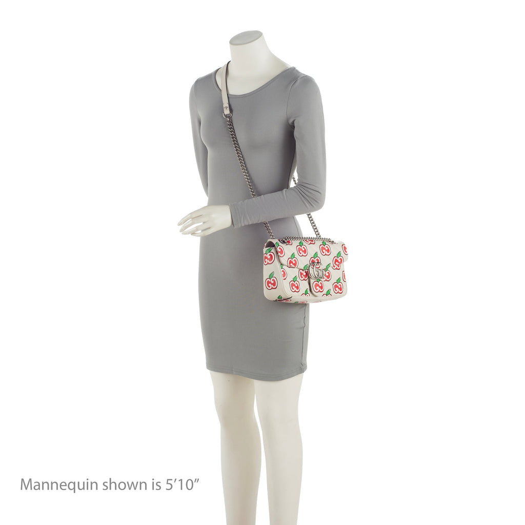 Gucci Matelasse Leather Apple Monogram GG Marmont Small Shoulder Bag (SHF-RyDLUZ)
