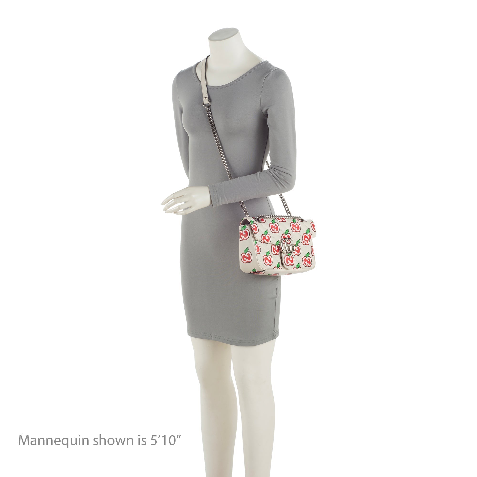 Gucci Matelasse Leather Apple Monogram GG Marmont Small Shoulder Bag (SHF-RyDLUZ)