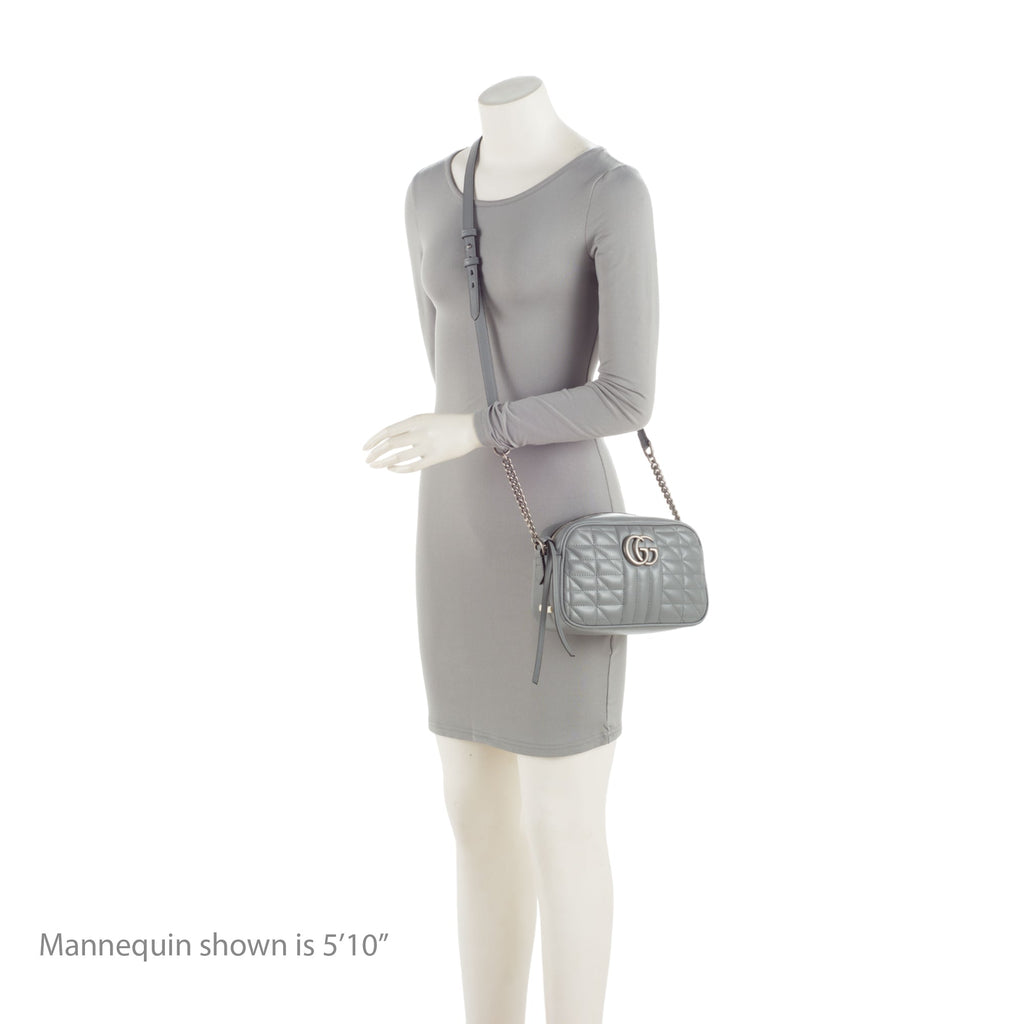Gucci Matelasse Leather Aria GG Marmont Small Shoulder Bag (SHF-ftU2zH)