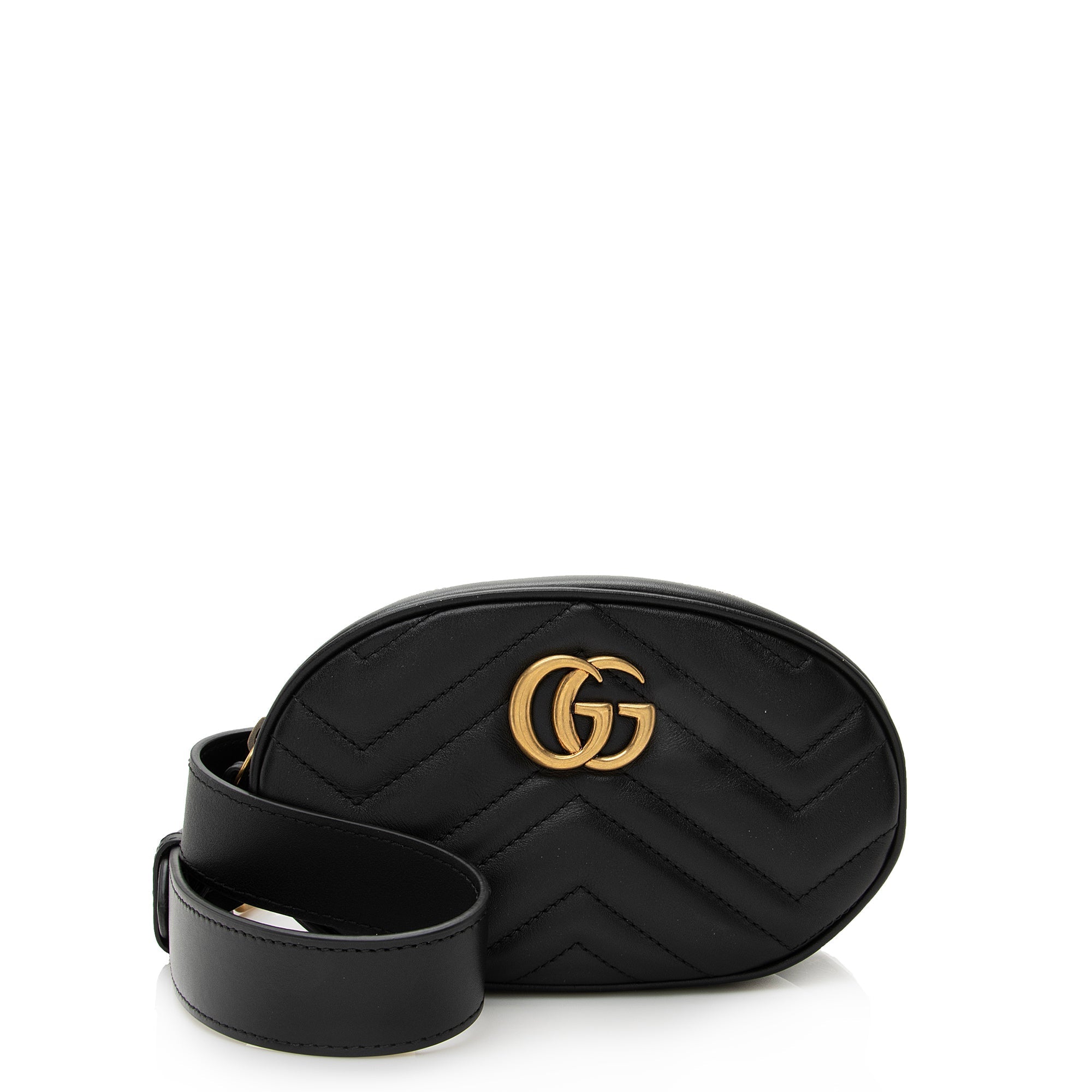 Gucci Matelasse Leather GG Marmont Belt Bag - Size 30 / 75 (SHF-23403)