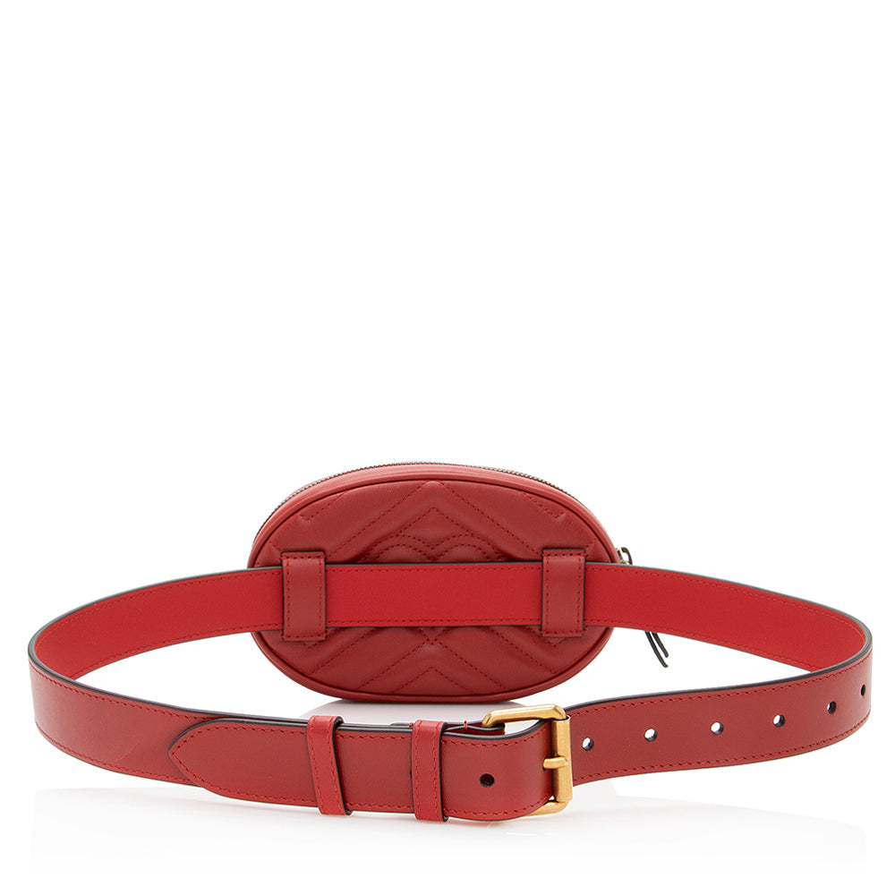 Gucci Matelasse Leather Gucci Marmont Belt Bag - Size 34 / 85 (SHF-20124)