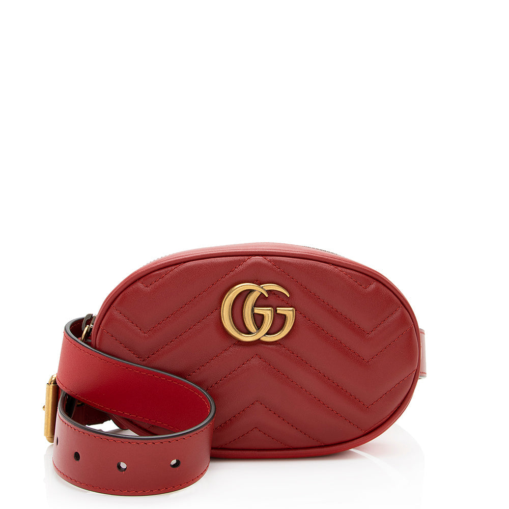 Gucci Matelasse Leather Gucci Marmont Belt Bag - Size 34 / 85 (SHF-20124)