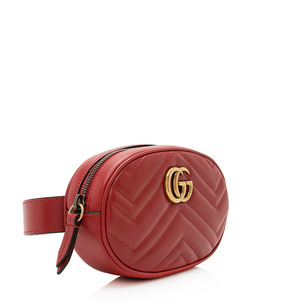 Gucci Matelasse Leather Gucci Marmont Belt Bag - Size 34 / 85 (SHF-20124)