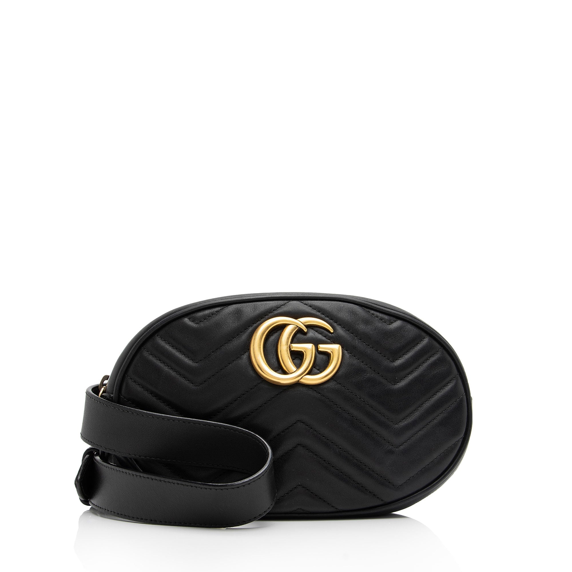 Gucci Matelasse Leather GG Marmont Belt Bag - Size 34 / 85 (SHF-sypfnp)