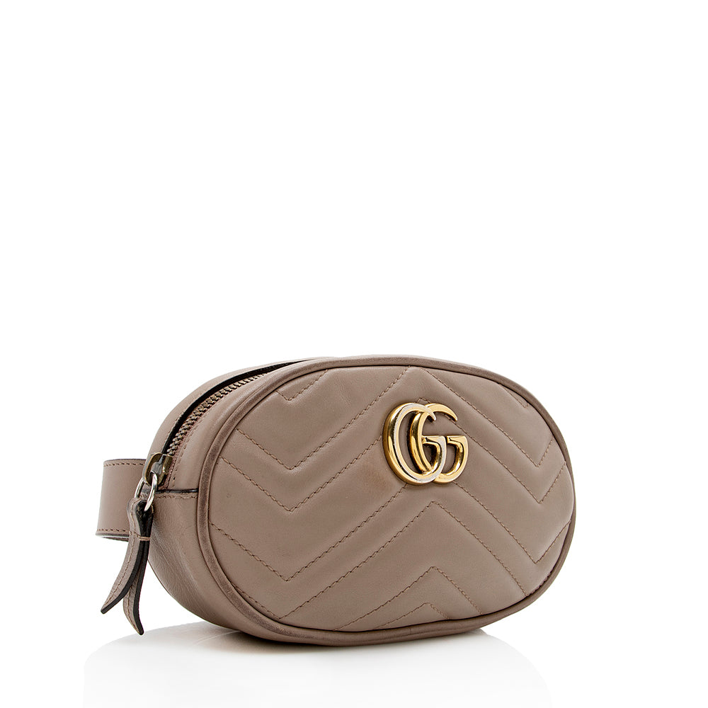 Gucci Matelasse Leather Gucci Marmont Belt Bag - Size 95 (SHF-17440)