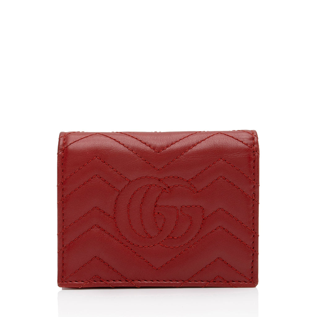 Gucci Matelasse Leather GG Marmont Card Case Wallet (SHF-o0HCO4)