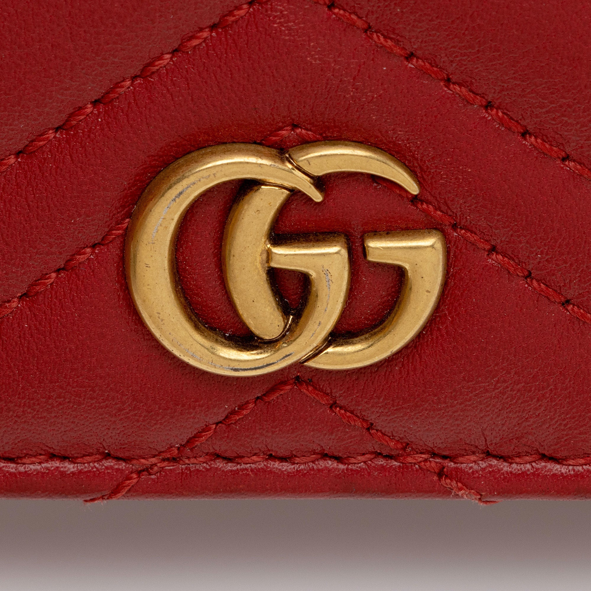 Gucci Matelasse Leather GG Marmont Card Case Wallet (SHF-o0HCO4)