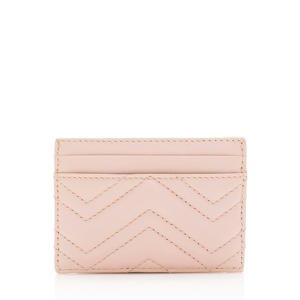 Gucci Matelasse Leather Gucci Marmont Card Case (SHF-19301)