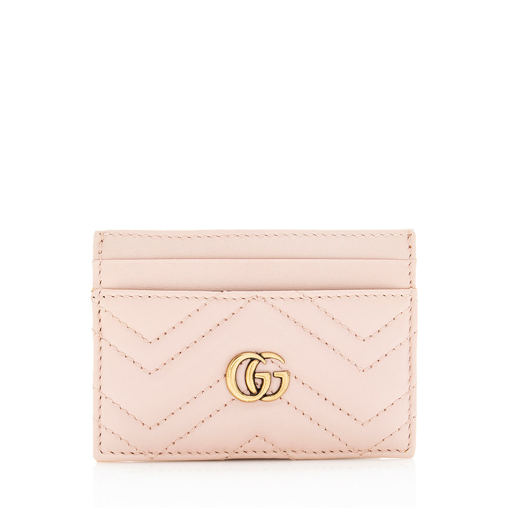Gucci Matelasse Leather Gucci Marmont Card Case (SHF-19301)