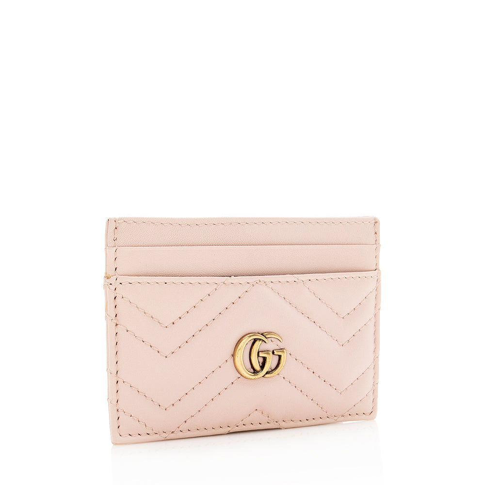 Gucci Matelasse Leather Gucci Marmont Card Case (SHF-19301)