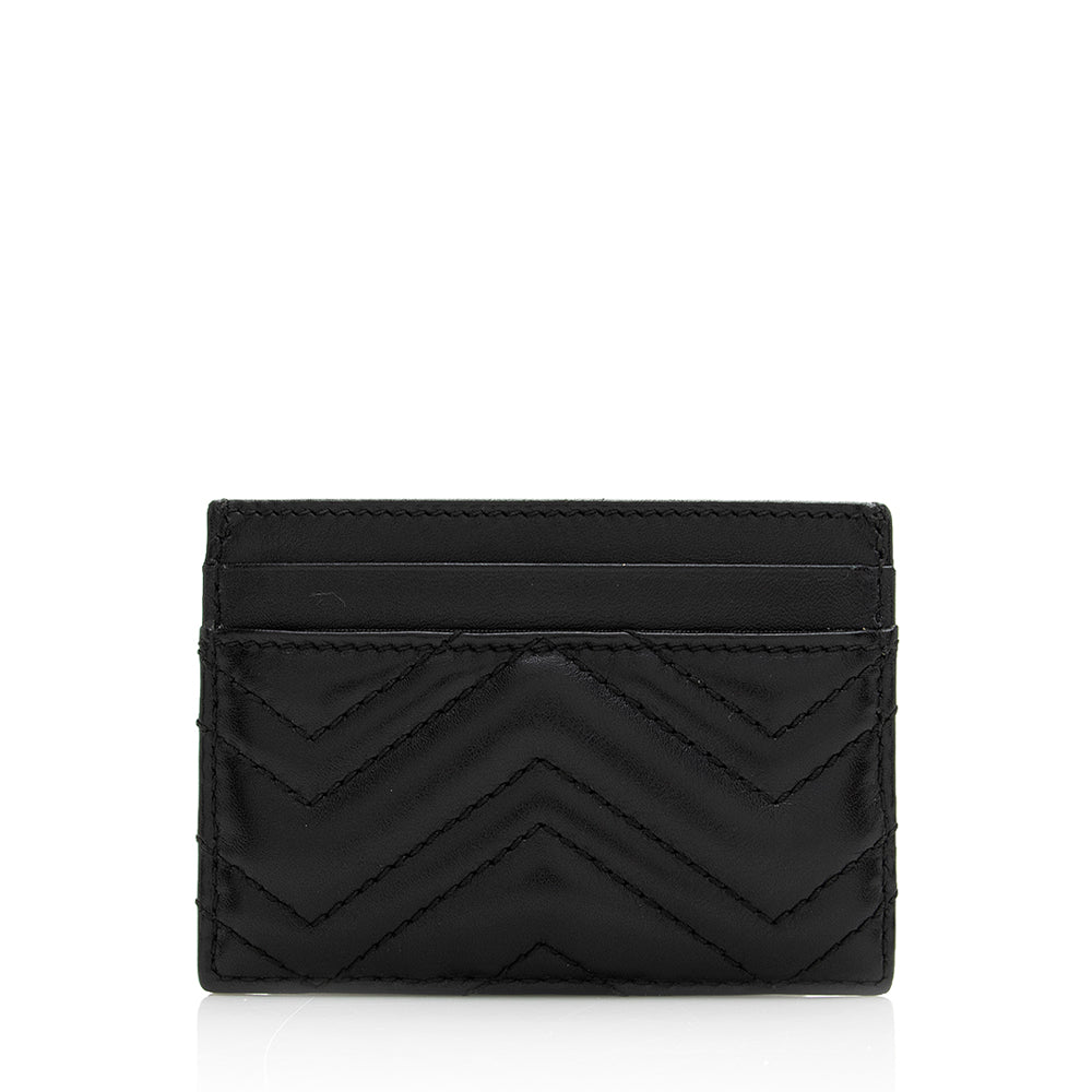 Gucci Matelasse Leather Gucci Marmont Card Case (SHF-20748)