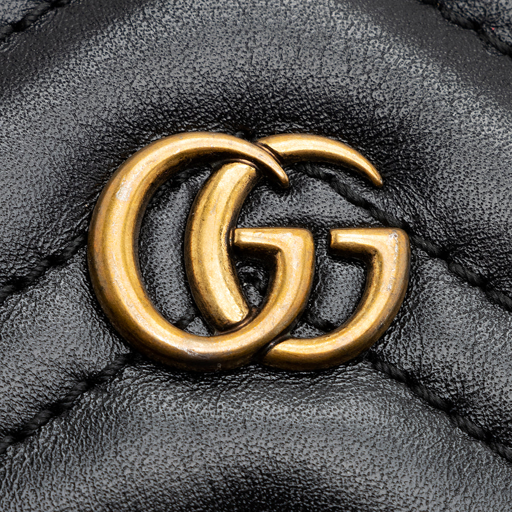 Gucci Matelasse Leather Gucci Marmont Card Case (SHF-20748)