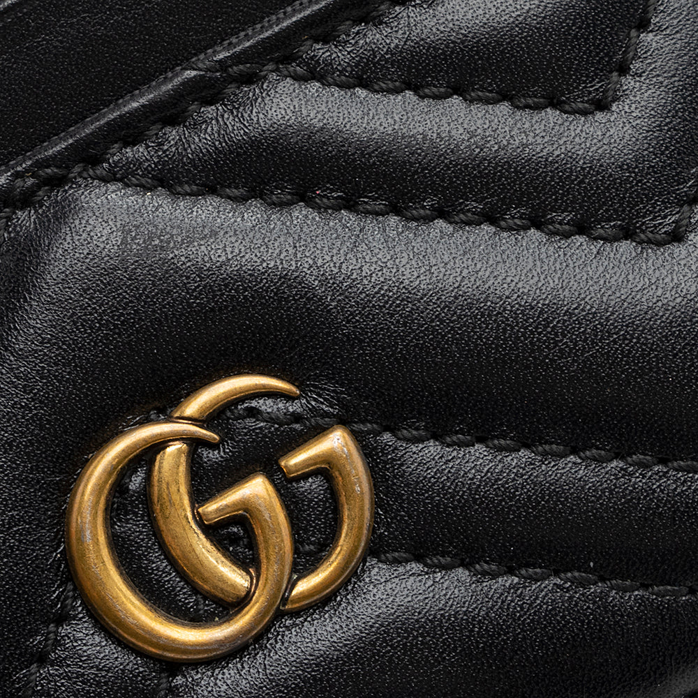 Gucci Matelasse Leather Gucci Marmont Card Case (SHF-20748)
