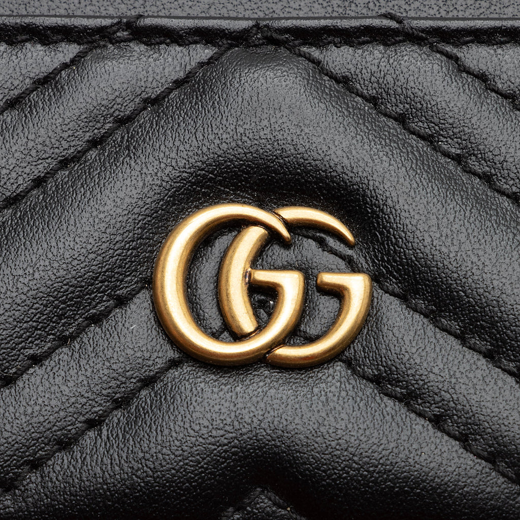 Gucci Matelasse Leather GG Marmont Card Case (SHF-22416)