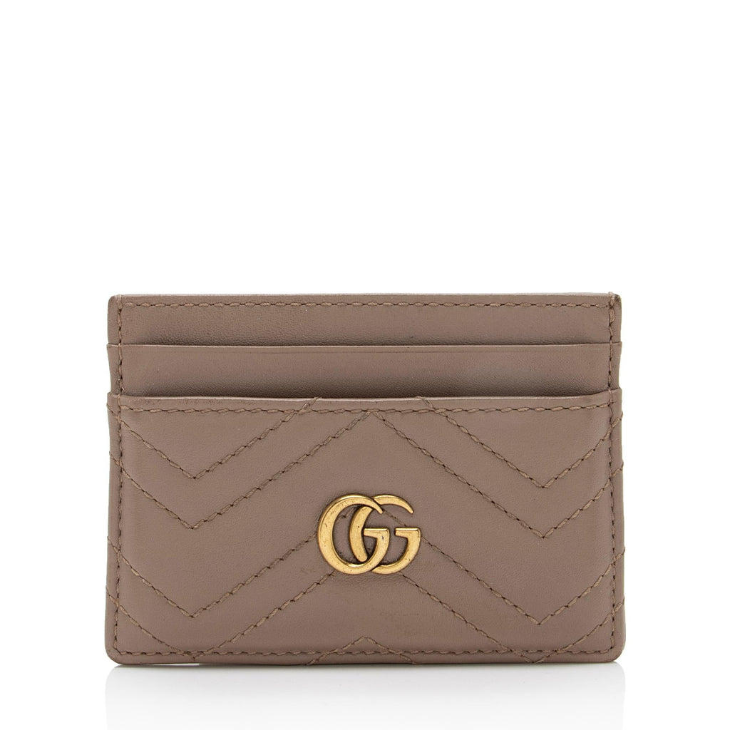 Gucci Matelasse Leather GG Marmont Card Case (SHF-oTHyTR)