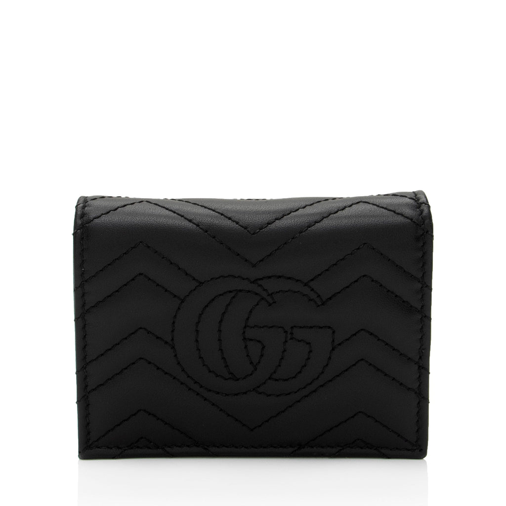 Gucci Matelasse Leather GG Marmont Card Case (SHF-AcctXE)