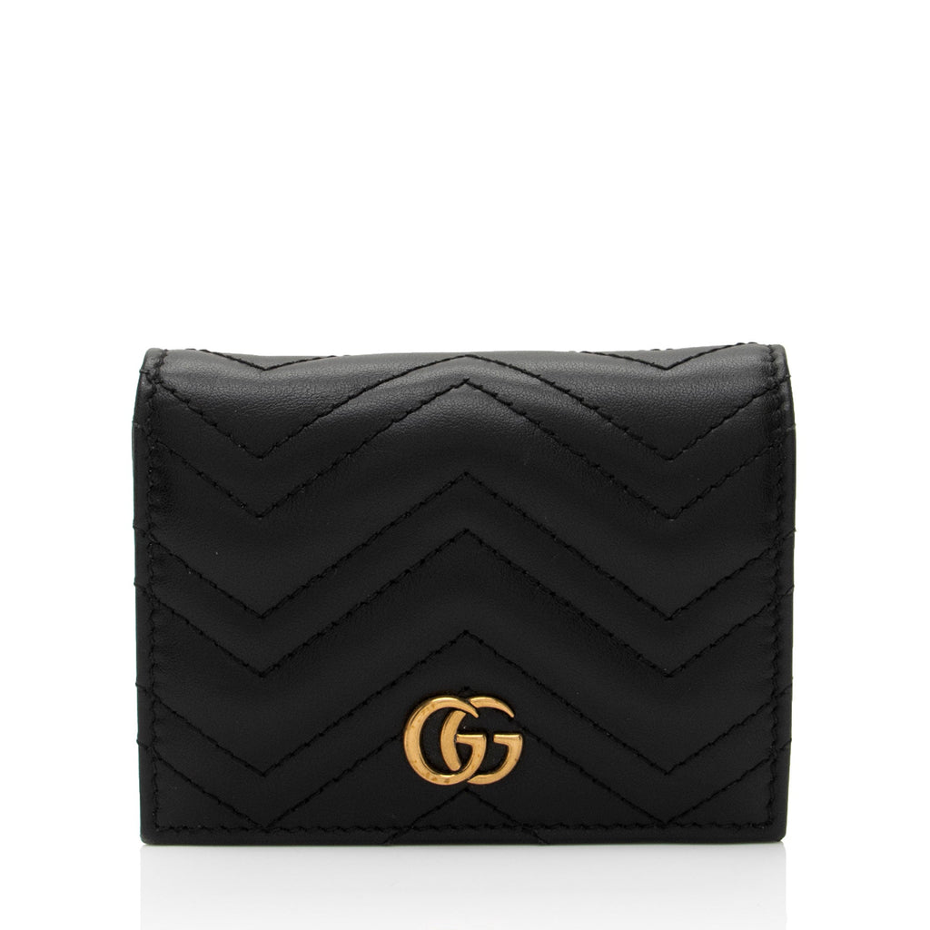 Gucci Matelasse Leather GG Marmont Card Case (SHF-AcctXE)