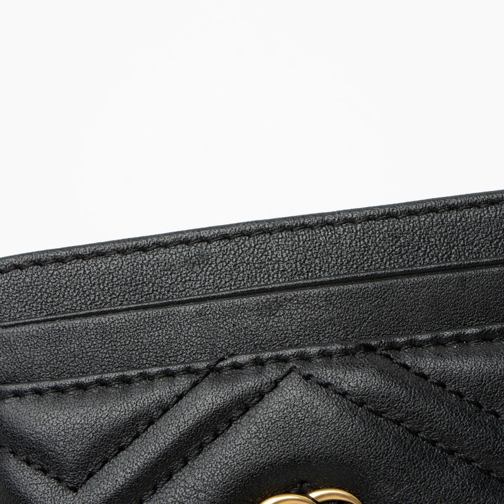 Gucci Matelasse Leather GG Marmont Card Case (SHF-OQEoh4)