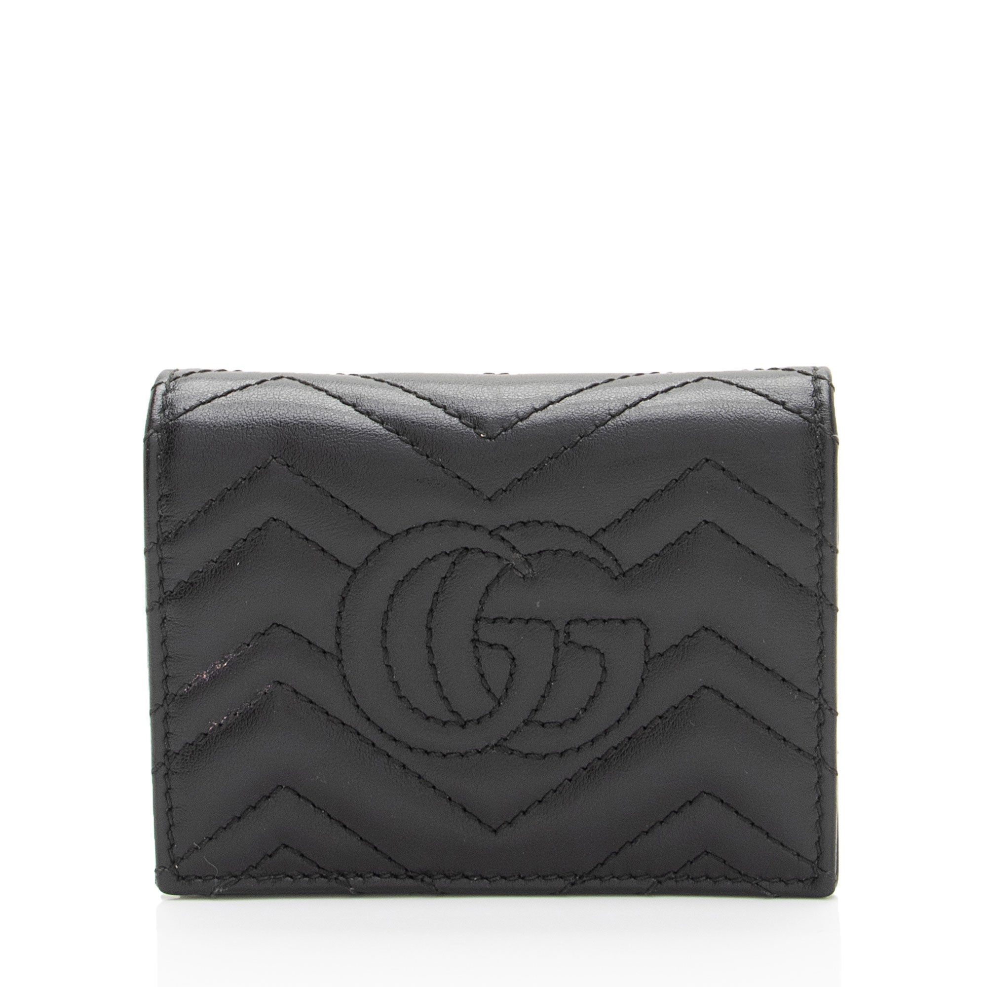 Gucci Matelasse Leather GG Marmont Card Wallet (SHF-15hEyp)