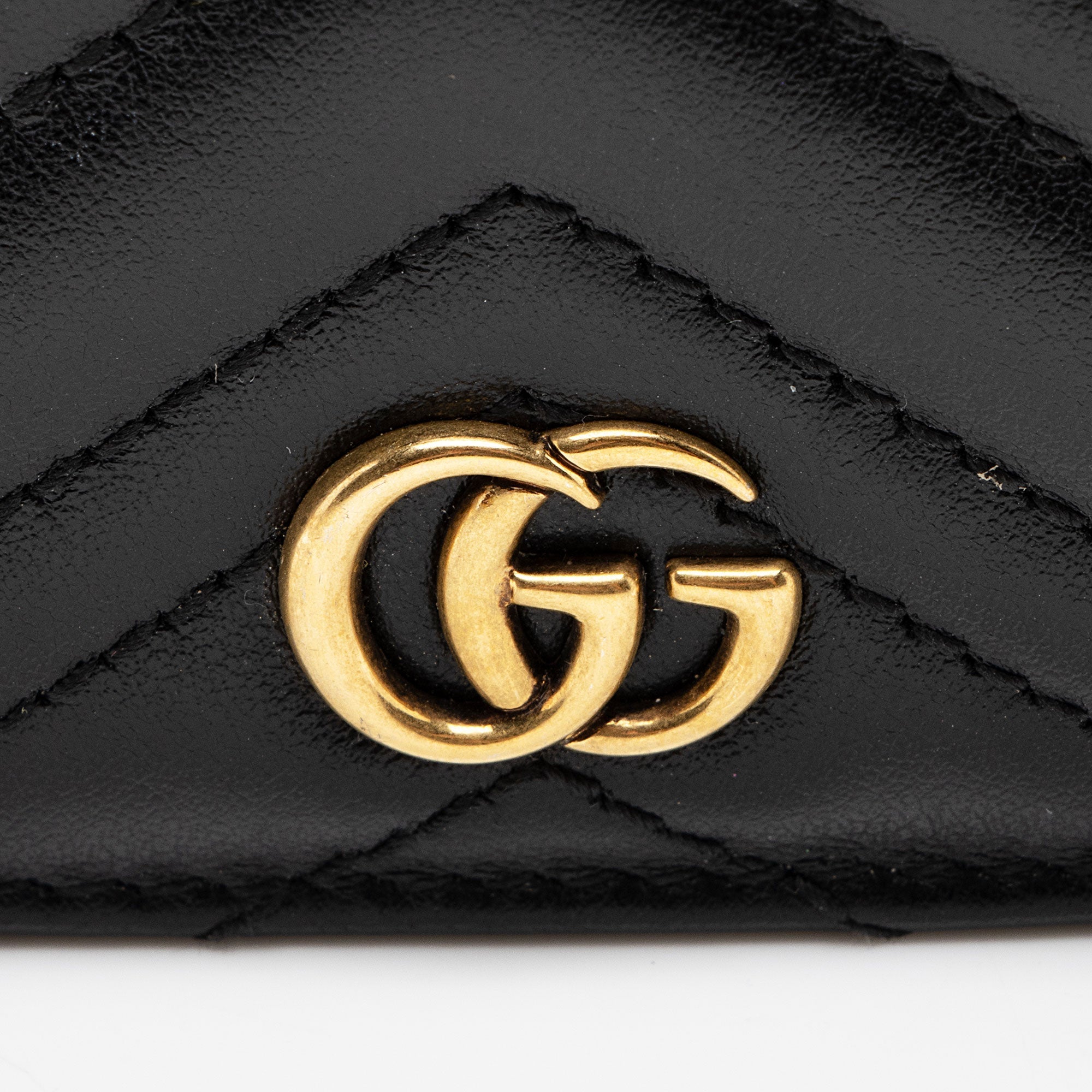 Gucci Matelasse Leather GG Marmont Card Wallet (SHF-15hEyp)