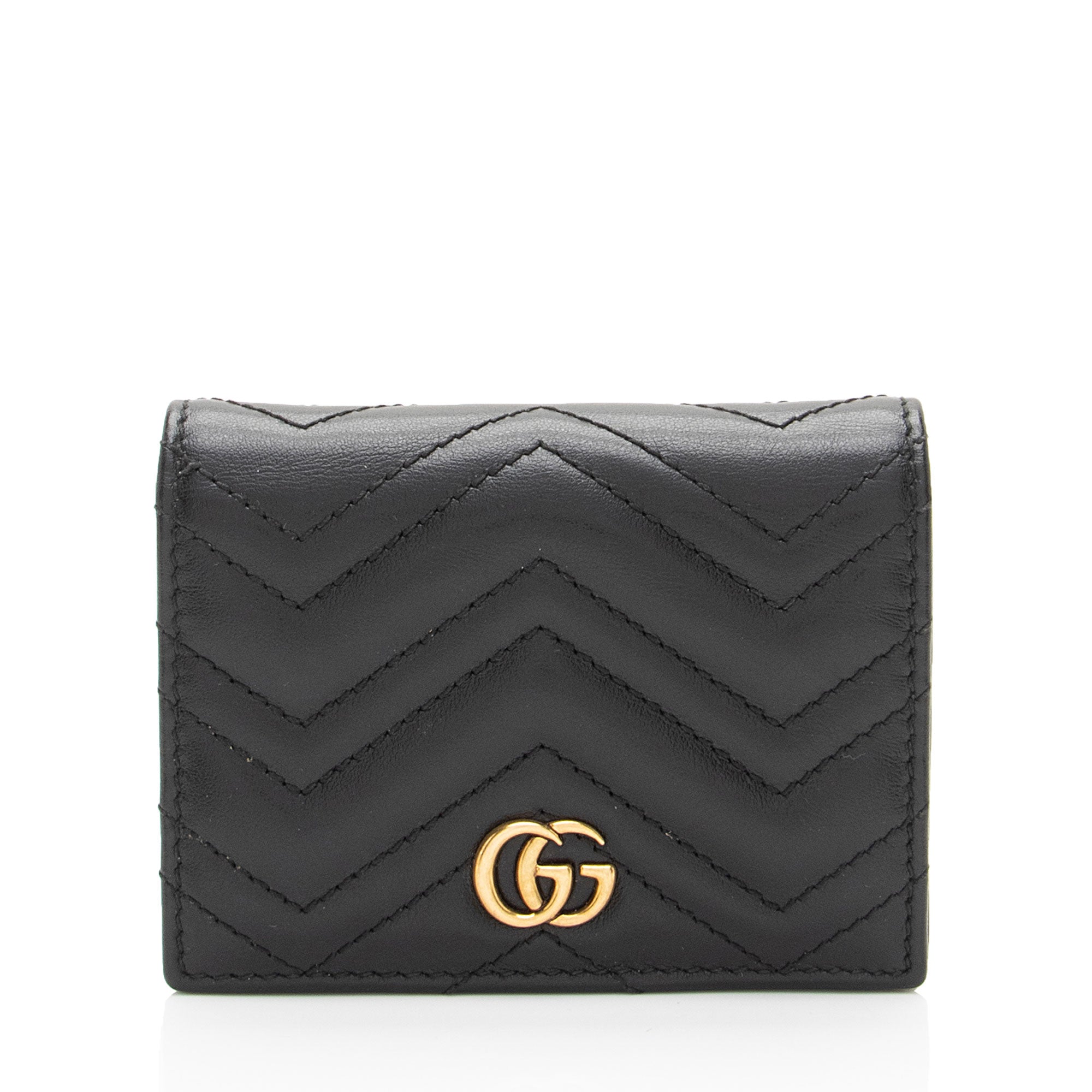 Gucci Matelasse Leather GG Marmont Card Wallet (SHF-15hEyp)