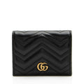 Gucci Matelasse Leather GG Marmont Card Wallet (SHF-vb1hJE)