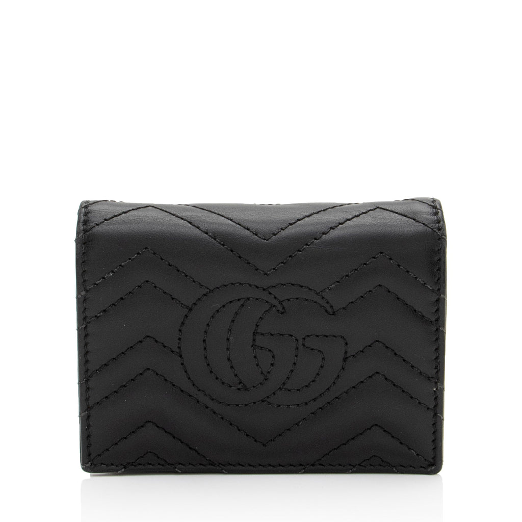 Gucci Matelasse Leather GG Marmont Card Wallet