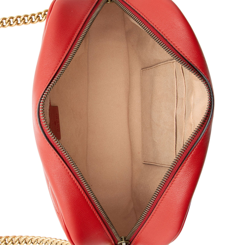 Gucci Matelasse Leather GG Marmont Chain Medium Shoulder Bag (SHF-a9tEkd)
