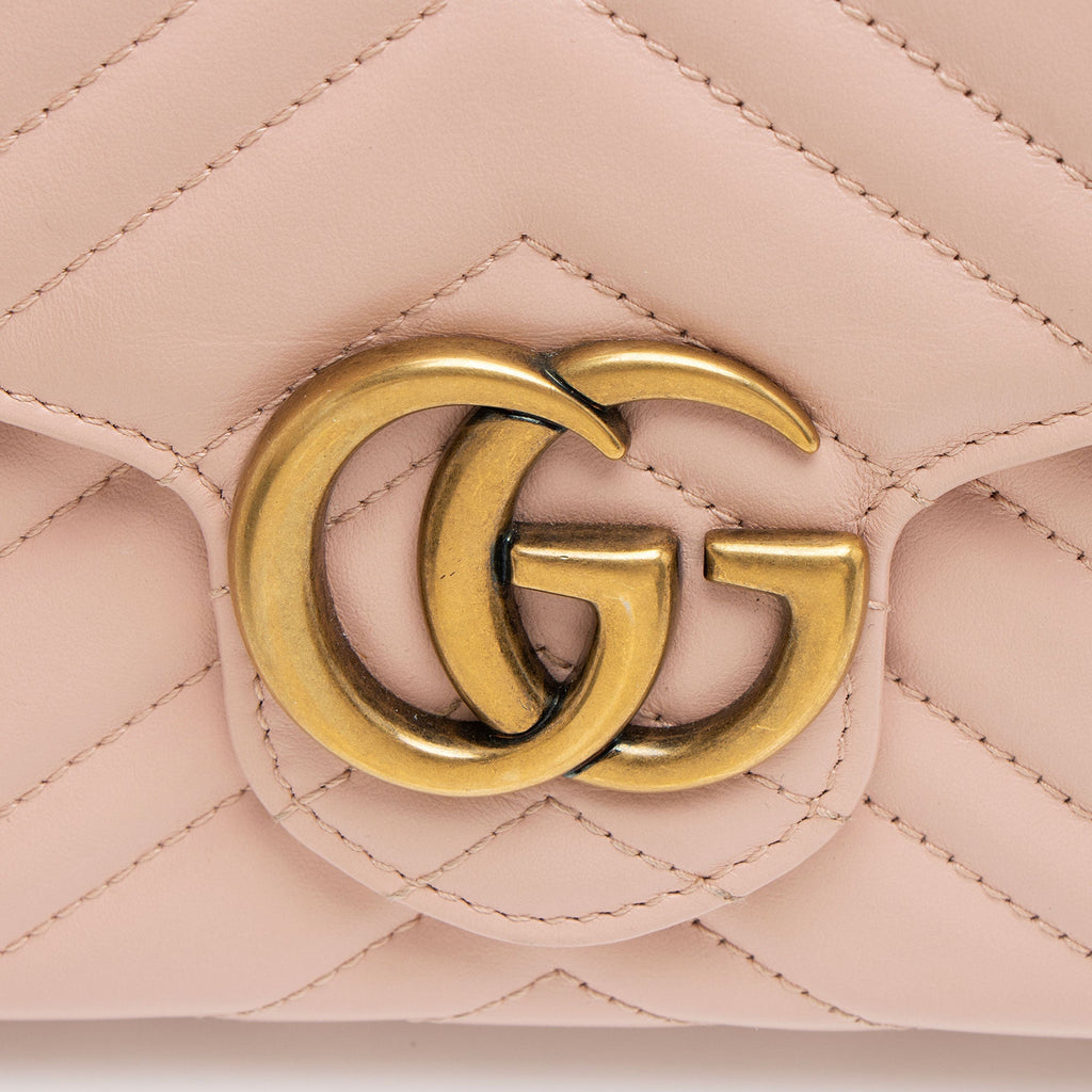 Gucci Matelasse Leather GG Marmont Wallet on Chain