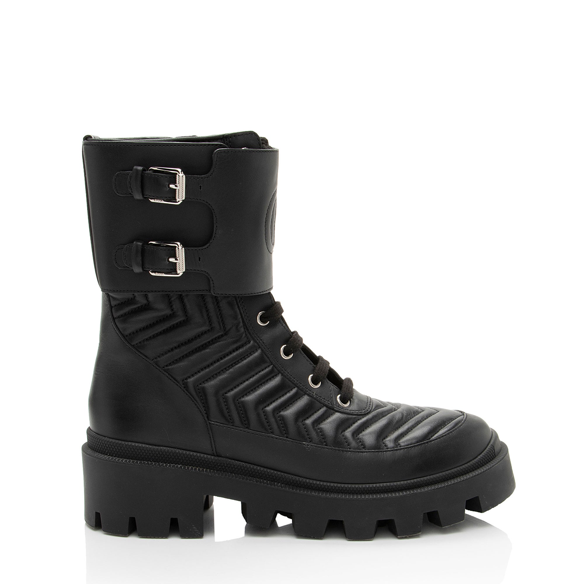Gucci Matelasse Leather GG Marmont Charlotte Boots - Size 9 / 39