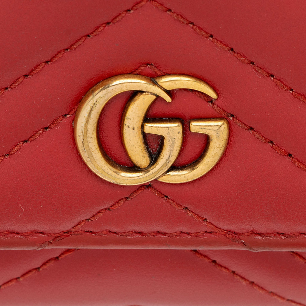 Gucci Matelasse Leather GG Marmont Compact Wallet