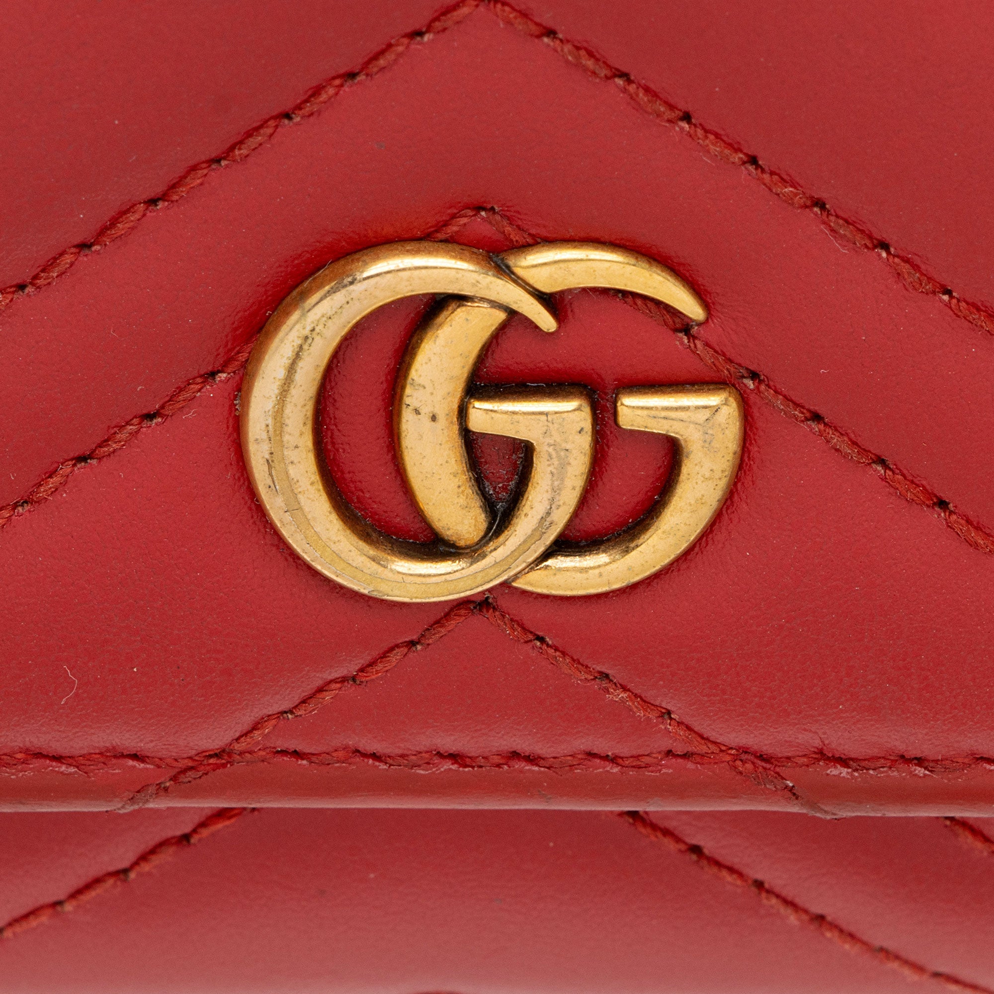 Gucci Matelasse Leather GG Marmont Compact Wallet