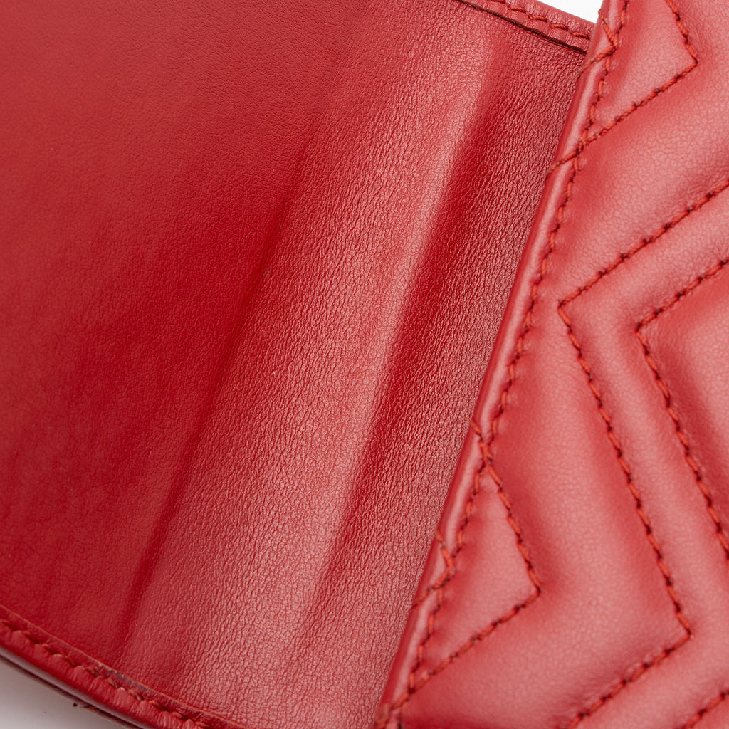 Gucci Matelasse Leather GG Marmont Compact Wallet