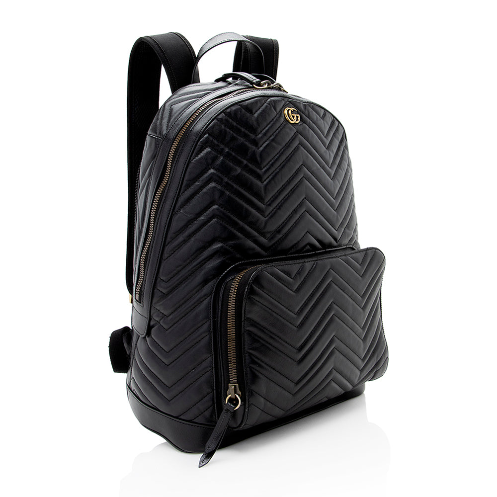 Gucci Matelasse Leather Gucci Marmont Day Backpack (SHF-18143)
