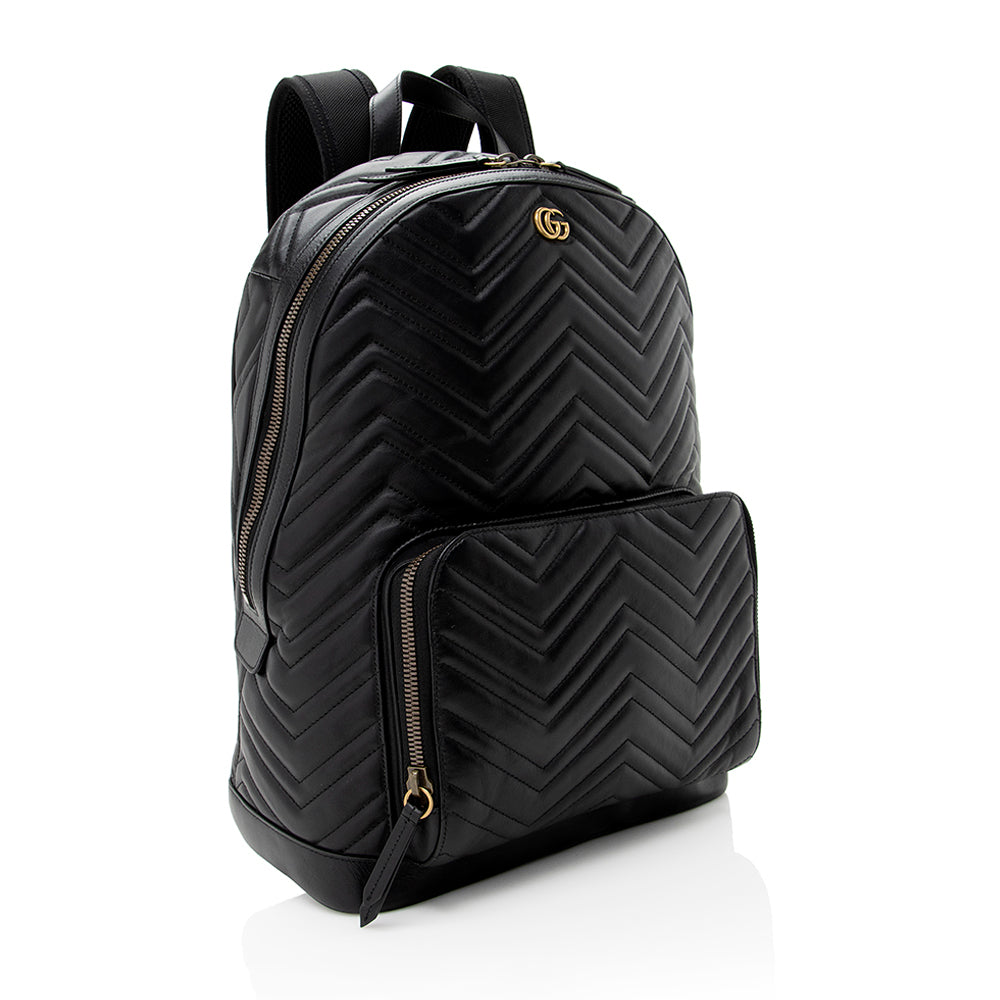 Gucci Matelasse Leather Gucci Marmont Day Backpack (SHF-19679)