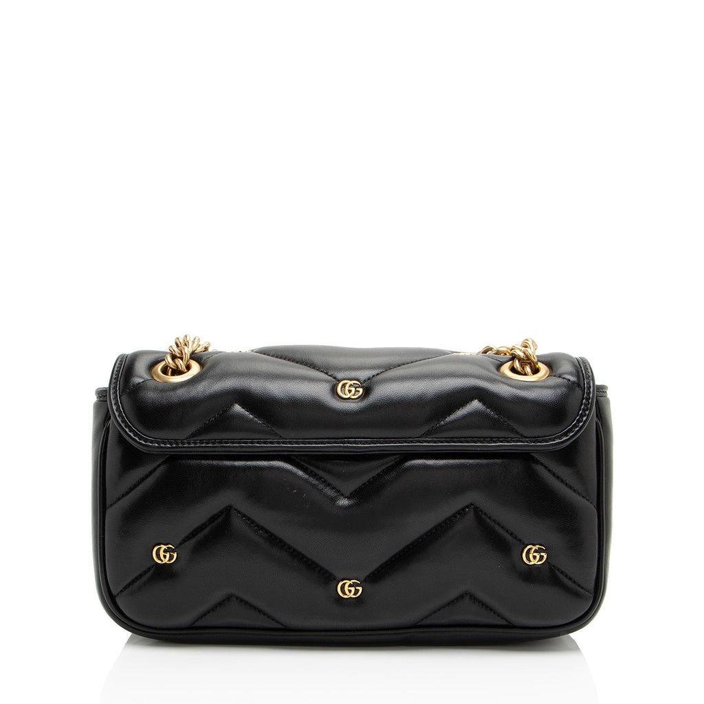 Gucci Matelasse Leather GG Marmont GG Studded Small Flap Bag