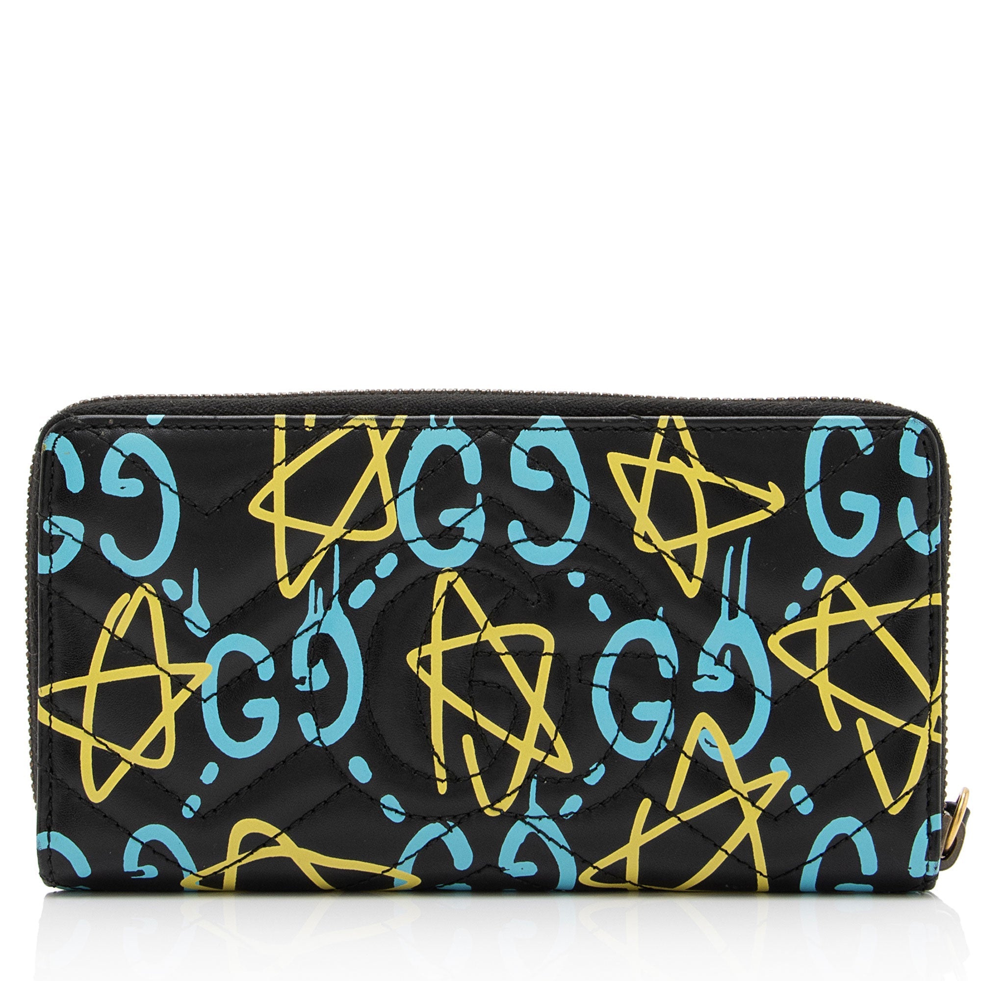 Gucci Matelasse GG Marmont Ghost Zip Around Wallet (SHF-nSlm24)
