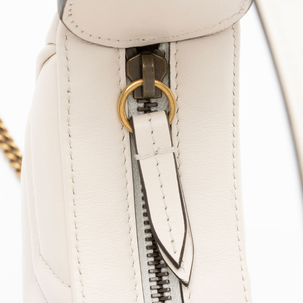 Gucci Matelasse Leather GG Marmont Half Moon Mini Shoulder Bag