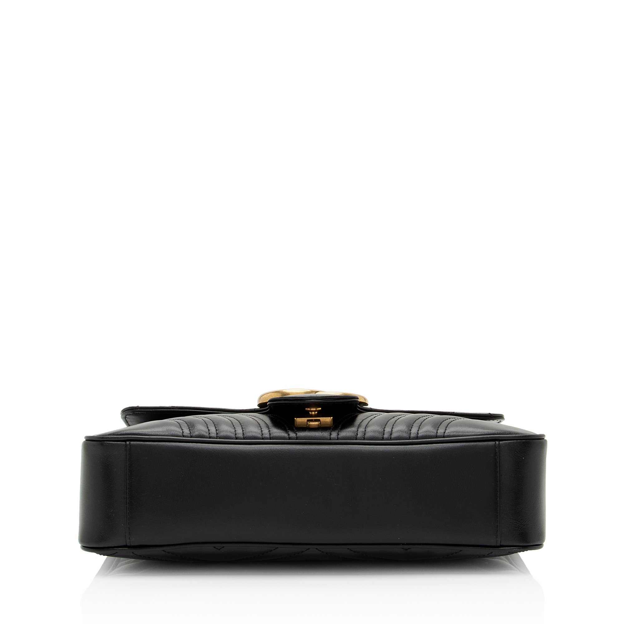 Gucci Matelasse Leather GG Marmont Medium Flap Bag (SHF-maxMO9)