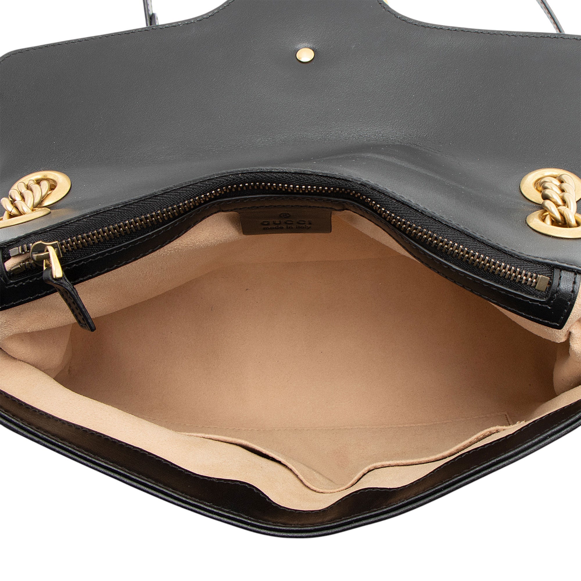 Gucci Matelasse Leather GG Marmont Medium Flap Bag (SHF-d4o6xL)