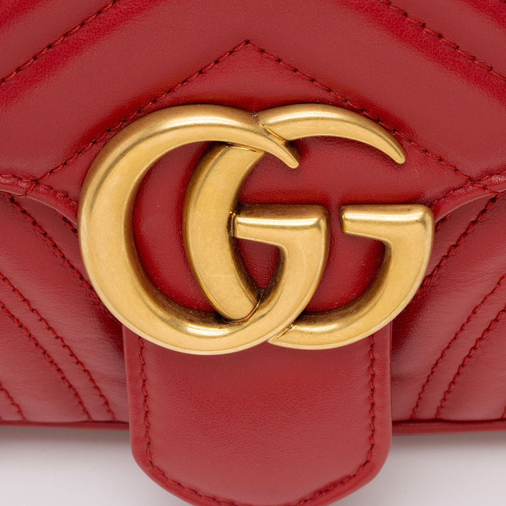 Gucci Matelasse Leather GG Marmont Medium Flap Bag