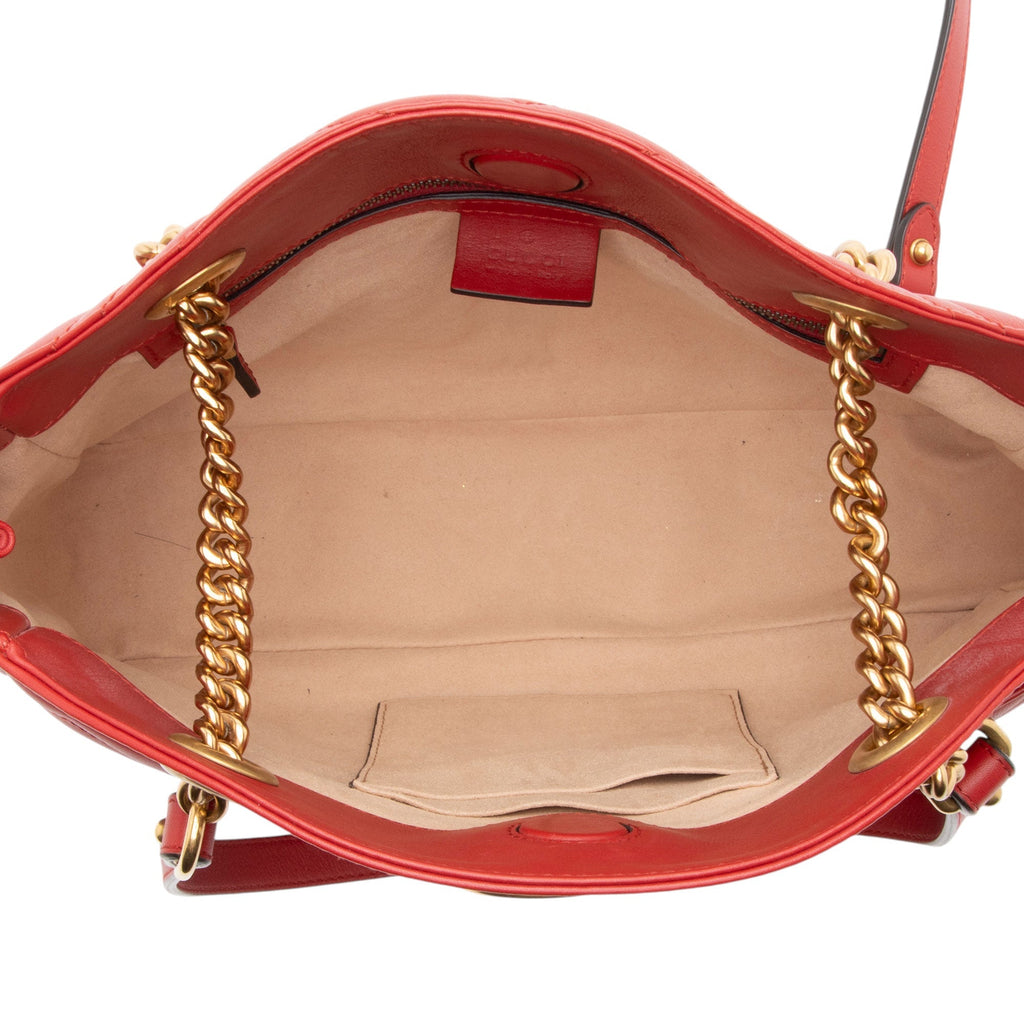 Gucci Matelasse Leather GG Marmont Medium OpLB Shoulder Bag