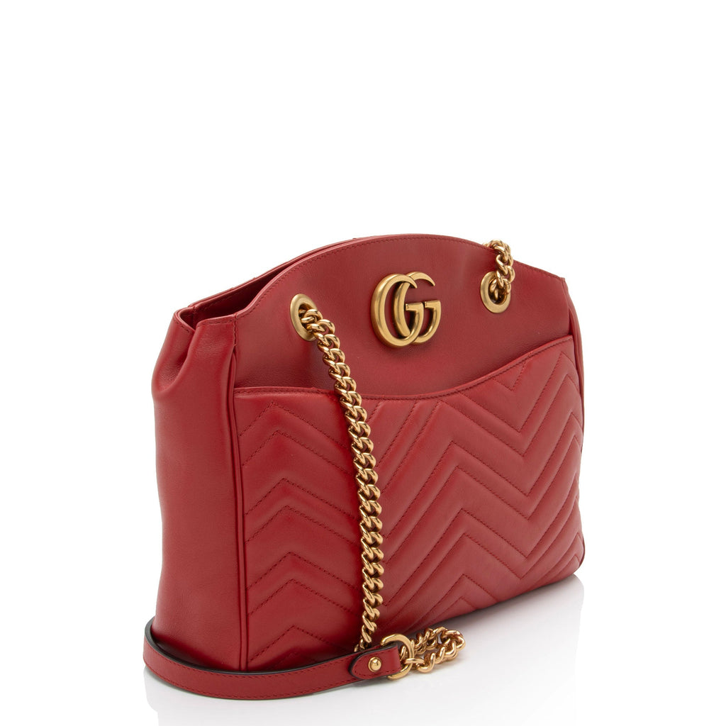 Gucci Matelasse Leather GG Marmont Medium OpLB Shoulder Bag