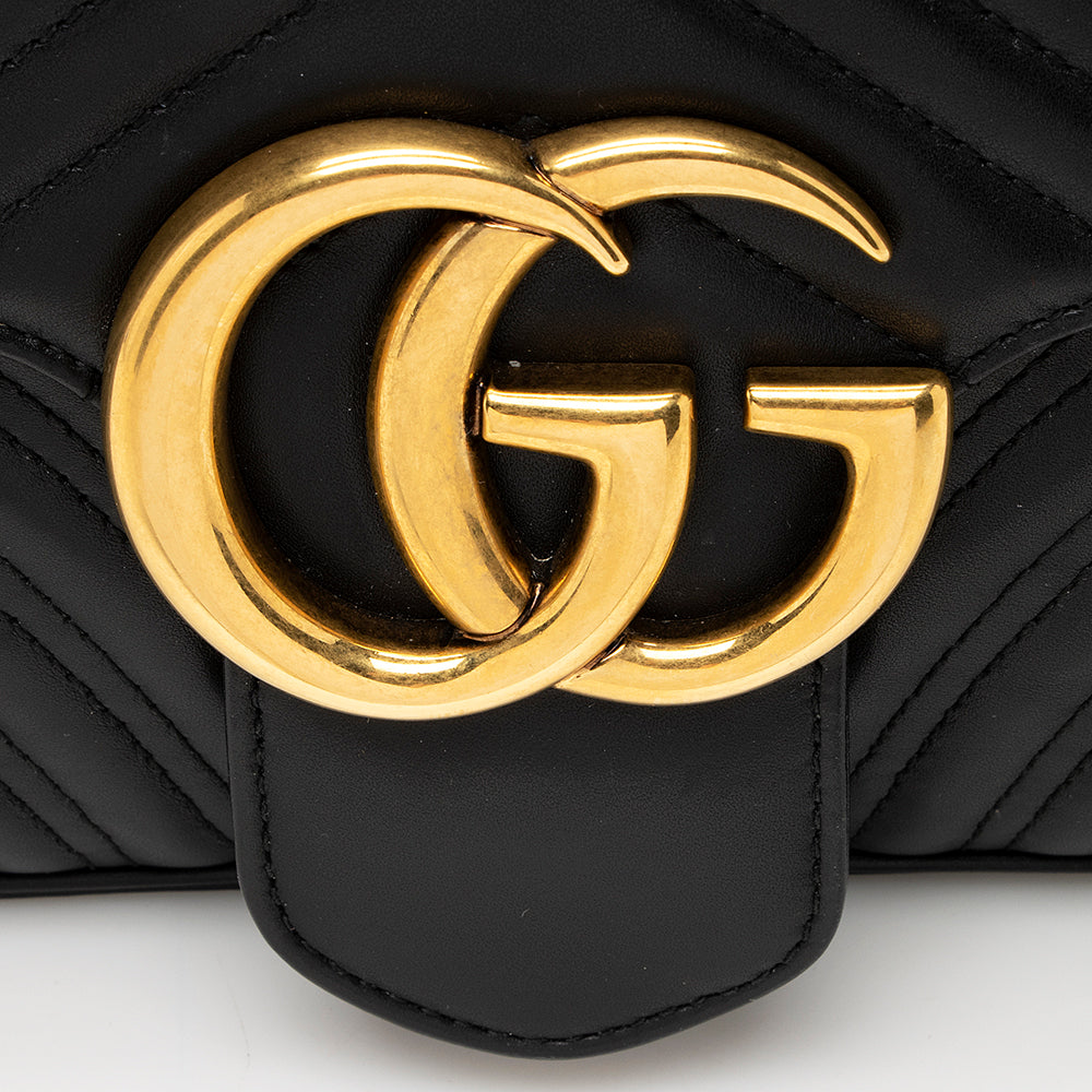 Gucci Matelasse Leather Gucci Marmont Medium Shoulder Bag (SHF-19739)