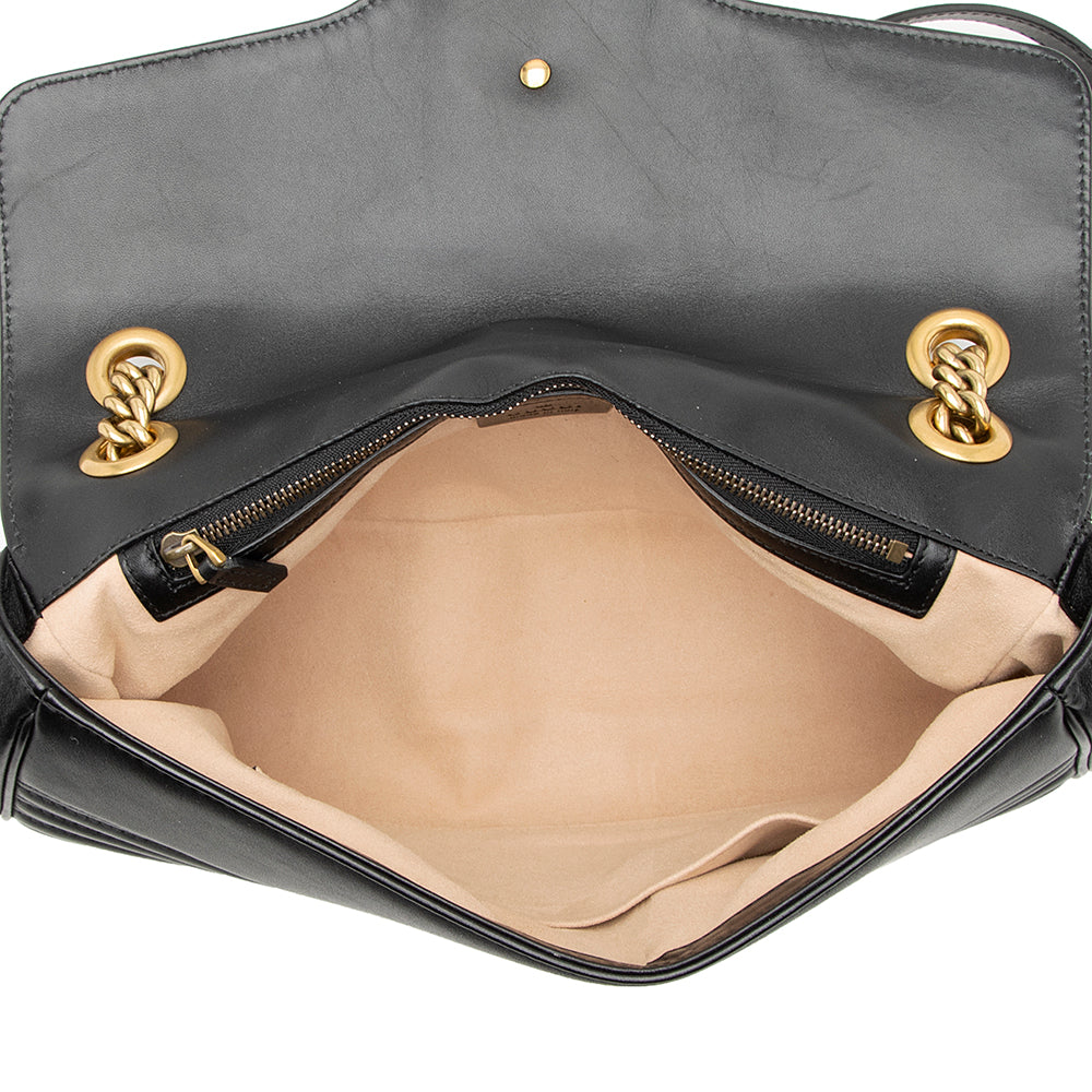 Gucci Matelasse Leather Gucci Marmont Medium Shoulder Bag (SHF-19739)