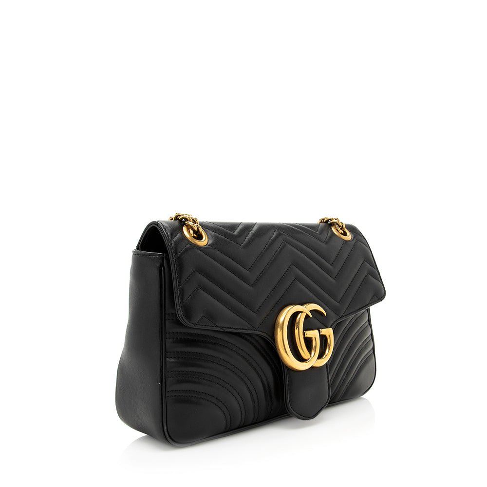 Gucci Matelasse Leather Gucci Marmont Medium Shoulder Bag (SHF-19739)