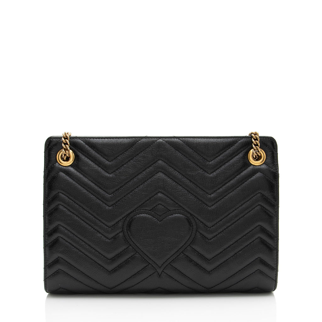 Gucci Matelasse Leather GG Marmont Medium Slim OpLB Shoulder Bag