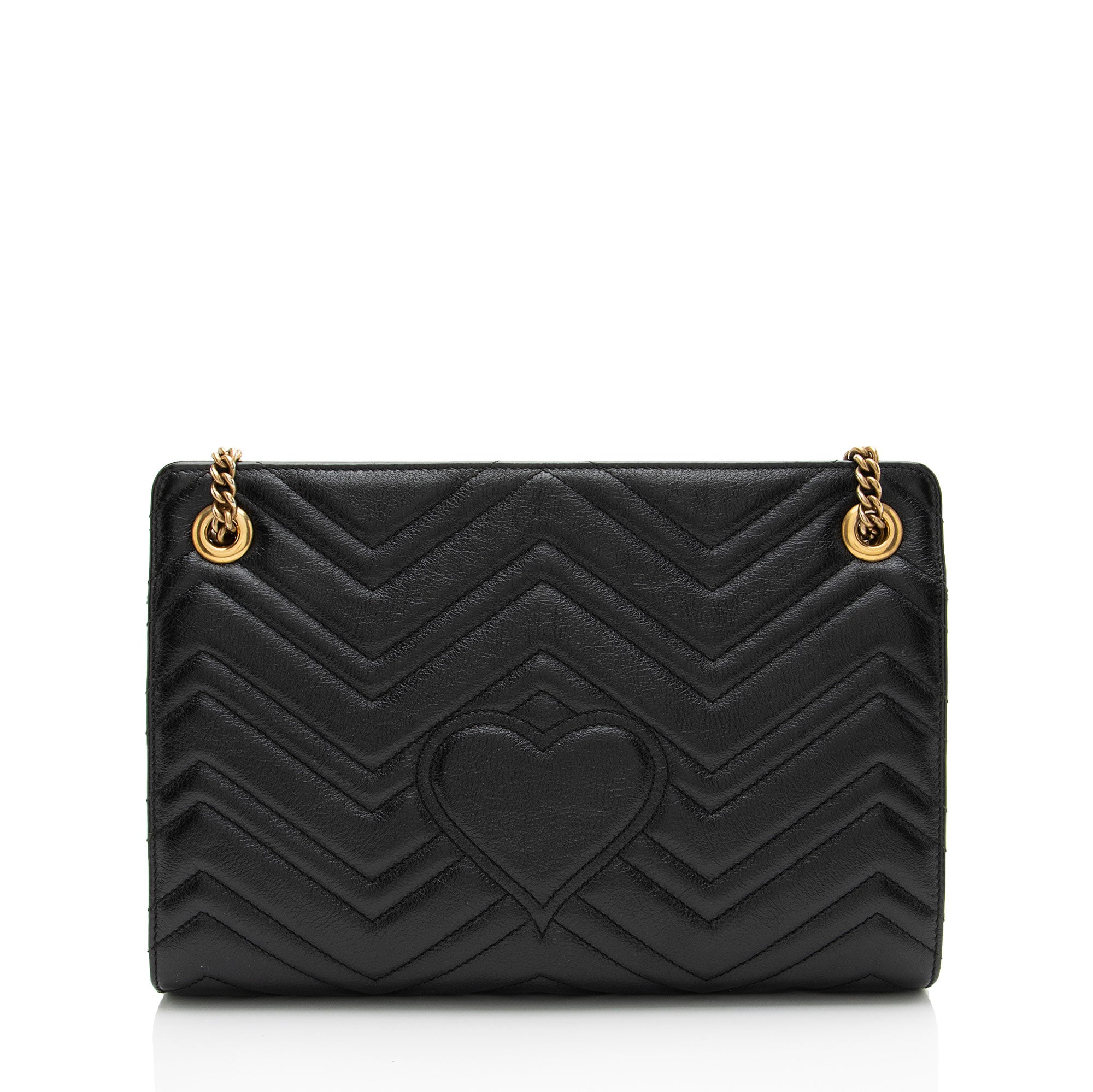 Gucci Matelasse Leather GG Marmont Medium Slim OpLB Shoulder Bag